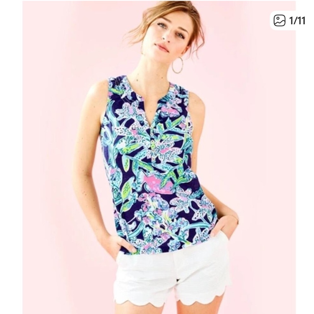 Lilly Pulitzer Essie Floral Smocked Tank Top. 🌸